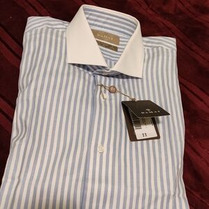 Damat Light Blue and White Striped Dress Shirt